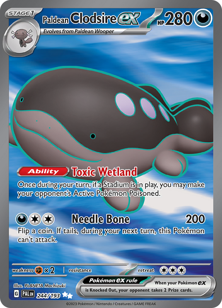 Paldean Clodsire ex 244/193 from Paldea Evolved (PAL) - Ultra Rare English Pokémon TCG single card