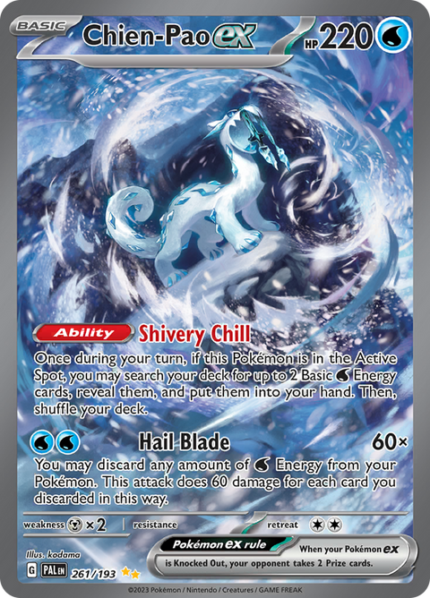 Chien-Pao ex 261/193 from Paldea Evolved (PAL) - Special Illustration Rare English Pokémon TCG single card