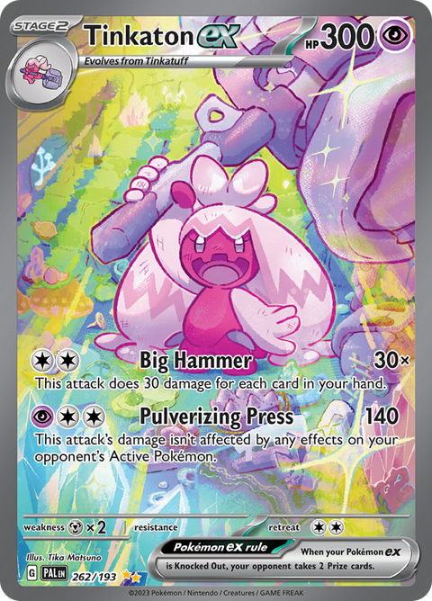 Tinkaton ex 262/193 from Paldea Evolved (PAL) - Special Illustration Rare English Pokémon TCG single card