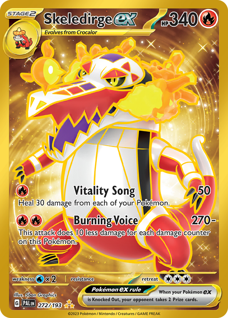 Skeledirge ex 272/193 from Paldea Evolved (PAL) - Hyper Rare English Pokémon TCG single card