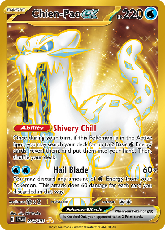 Chien-Pao ex 274/193 from Paldea Evolved (PAL) - Hyper Rare English Pokémon TCG single card