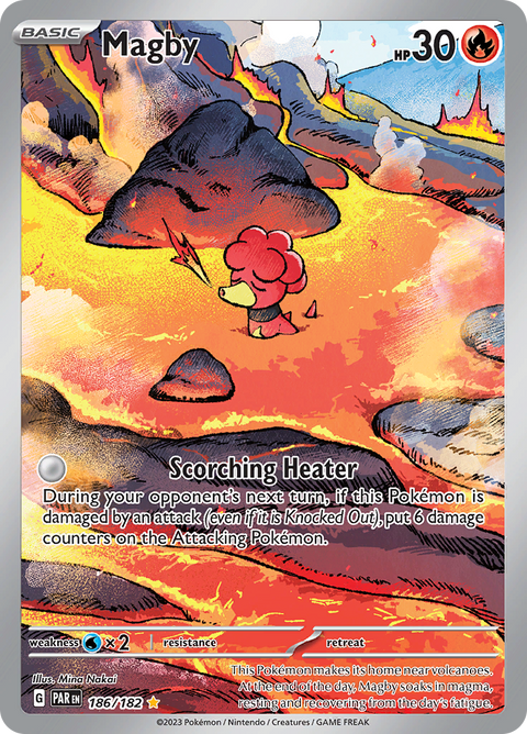Magby 186/182 from Paradox Rift (PAR) - Illustration Rare English Pokémon TCG single card