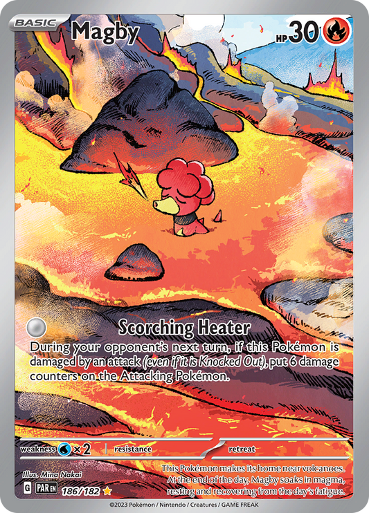 Magby 186/182 from Paradox Rift (PAR) - Illustration Rare English Pokémon TCG single card