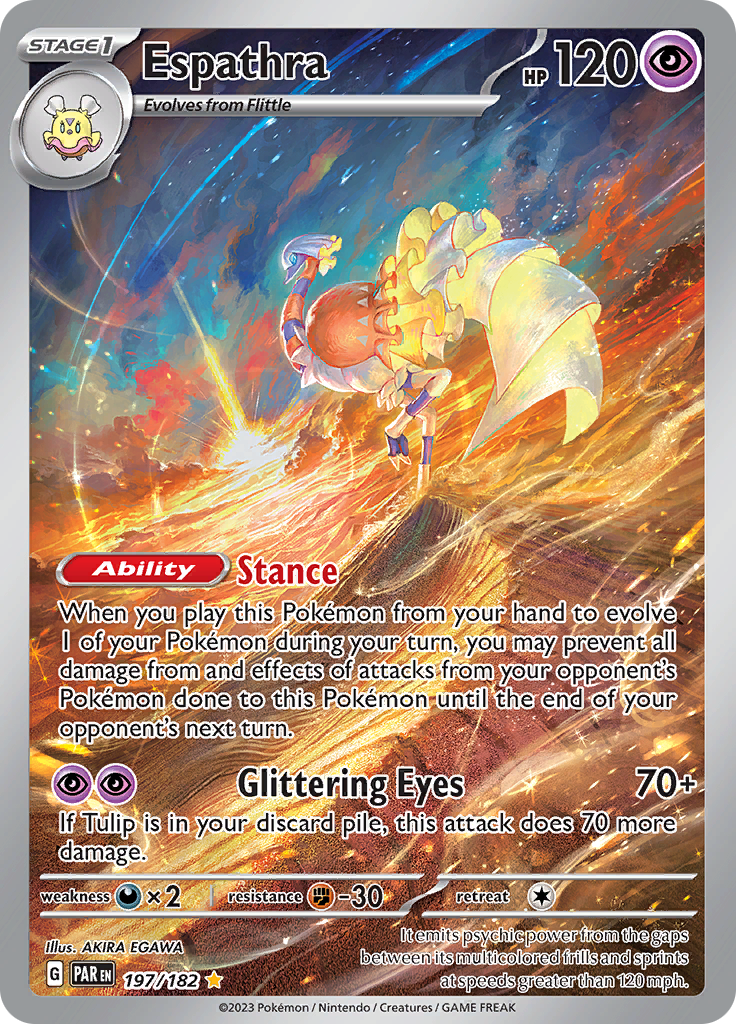 Espathra 197/182 from Paradox Rift (PAR) - Illustration Rare English Pokémon TCG single card