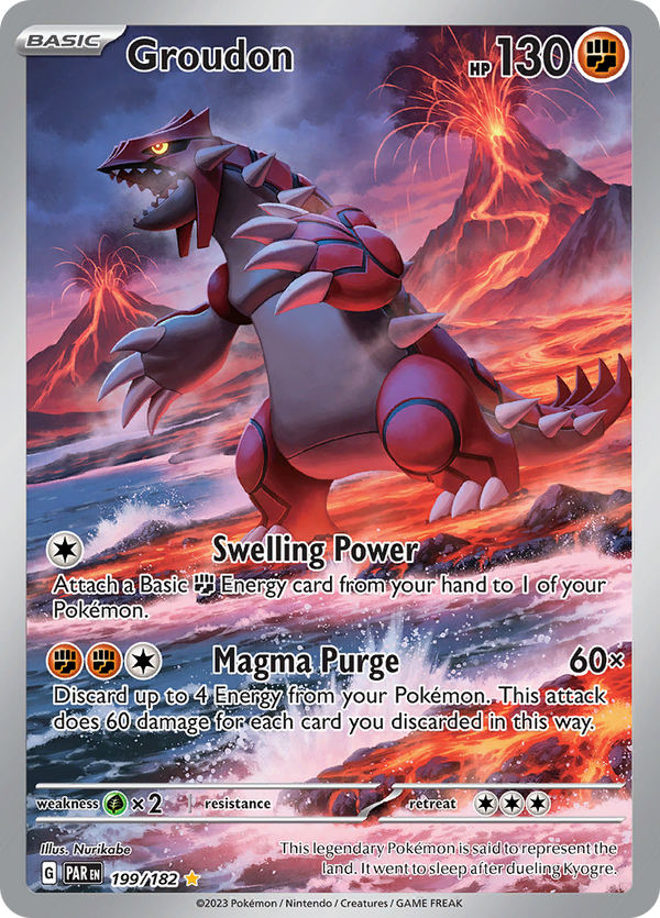 Groudon 199/182 from Paradox Rift (PAR) - Illustration Rare English Pokémon TCG single card