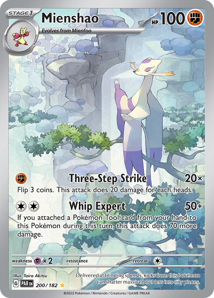 Mienshao 200/182 from Paradox Rift (PAR) - Illustration Rare English Pokémon TCG single card