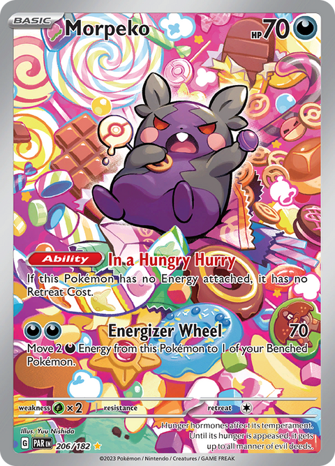 Morpeko 206/182 from Paradox Rift (PAR) - Illustration Rare English Pokémon TCG single card