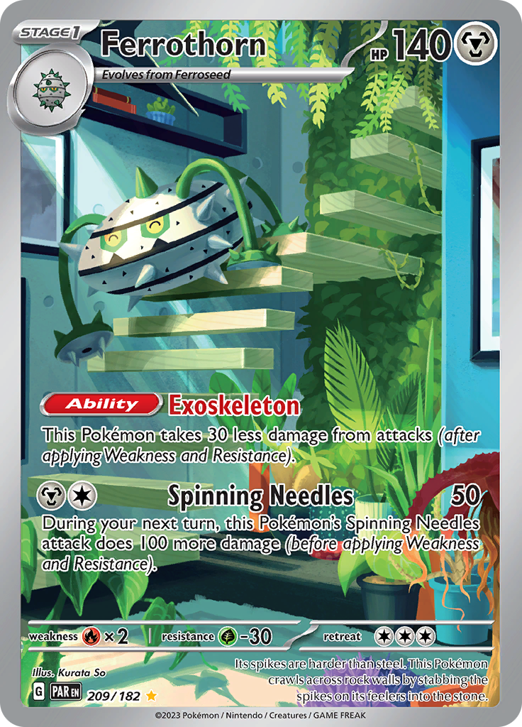 Ferrothorn 209/182 from Paradox Rift (PAR) - Illustration Rare English Pokémon TCG single card