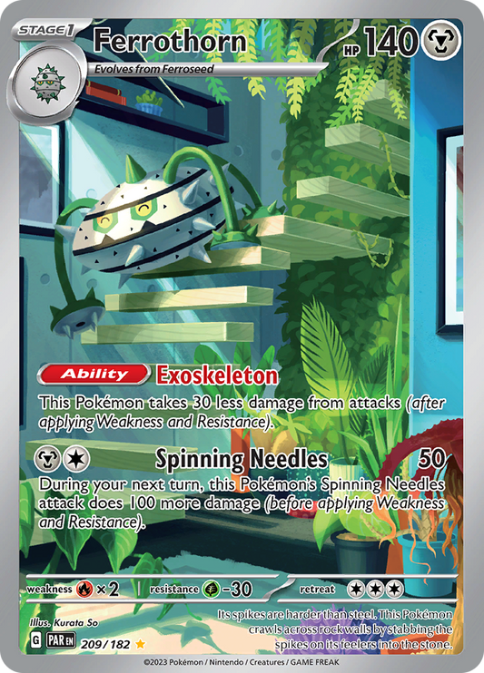 Ferrothorn 209/182 from Paradox Rift (PAR) - Illustration Rare English Pokémon TCG single card
