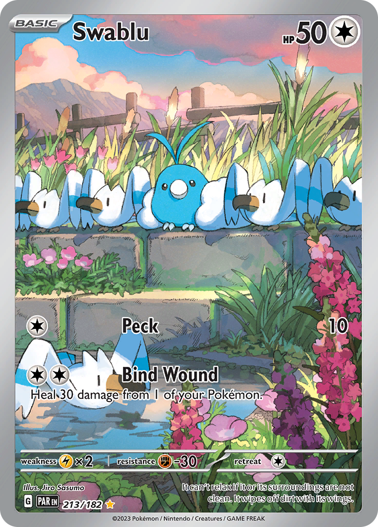 Swablu 213/182 from Paradox Rift (PAR) - Illustration Rare English Pokémon TCG single card