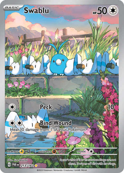 Swablu 213/182 from Paradox Rift (PAR) - Illustration Rare English Pokémon TCG single card