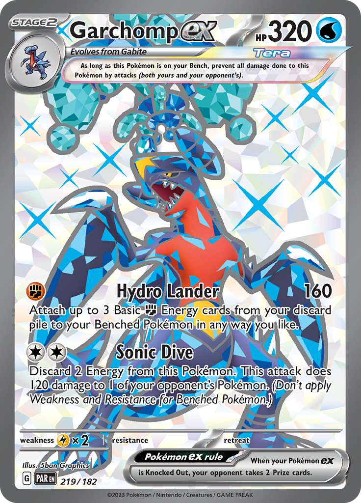Garchomp ex 219/182 from Paradox Rift (PAR) - Ultra Rare English Pokémon TCG single card