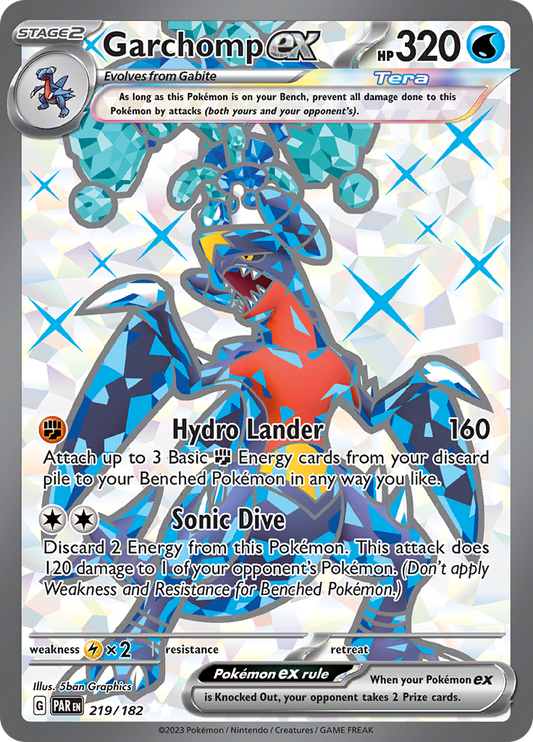 Garchomp ex 219/182 from Paradox Rift (PAR) - Ultra Rare English Pokémon TCG single card