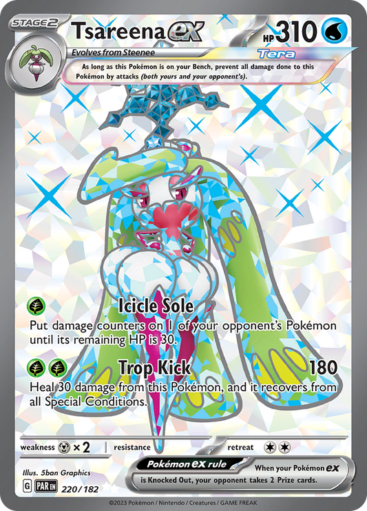 Tsareena ex 220/182 from Paradox Rift (PAR) - Ultra Rare English Pokémon TCG single card