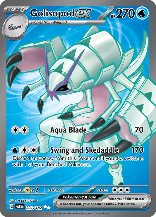 Golisopod ex 221/182 from Paradox Rift (PAR) - Ultra Rare English Pokémon TCG single card