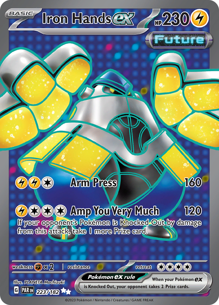 Iron Hands ex 223/182 from Paradox Rift (PAR) - Ultra Rare English Pokémon TCG single card