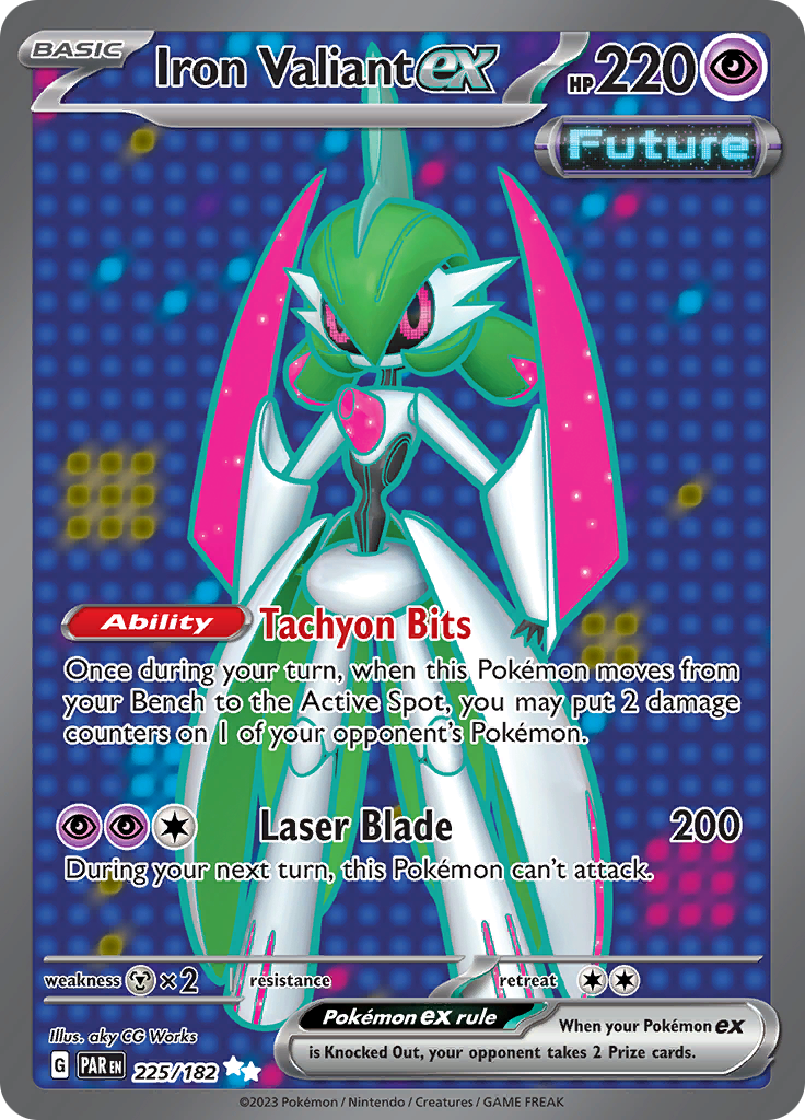 Iron Valiant ex 225/182 from Paradox Rift (PAR) - Ultra Rare English Pokémon TCG single card