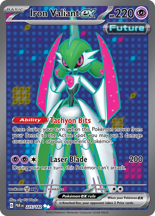 Iron Valiant ex 225/182 from Paradox Rift (PAR) - Ultra Rare English Pokémon TCG single card