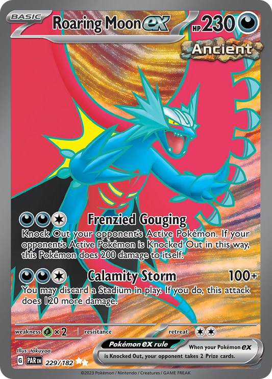 Roaring Moon ex 229/182 from Paradox Rift (PAR) - Ultra Rare English Pokémon TCG single card
