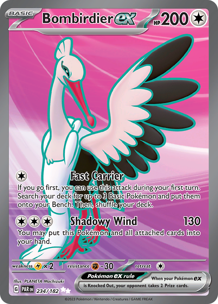 Bombirdier ex 234/182 from Paradox Rift (PAR) - Ultra Rare English Pokémon TCG single card