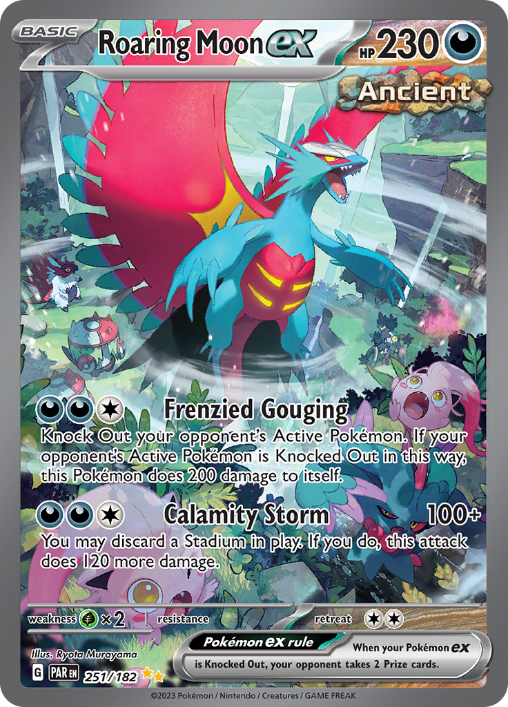 Roaring Moon ex 251/182 from Paradox Rift (PAR) - Special Illustration Rare English Pokémon TCG single card