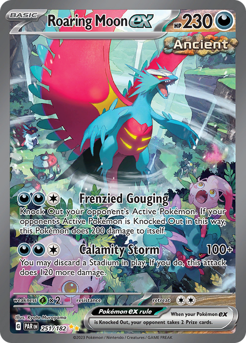 Roaring Moon ex 251/182 from Paradox Rift (PAR) - Special Illustration Rare English Pokémon TCG single card