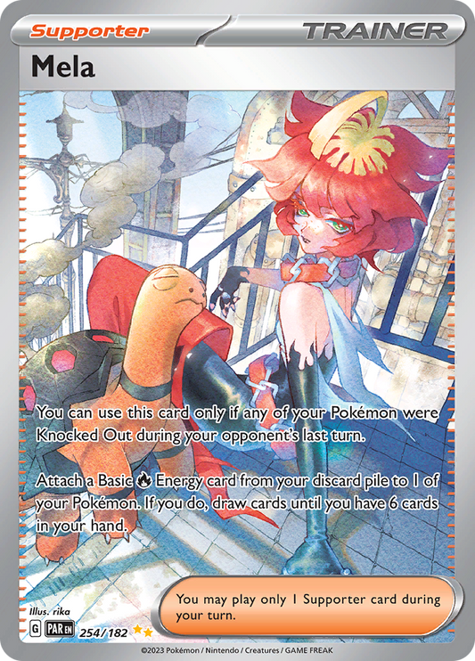 Mela 254/182 from Paradox Rift (PAR) - Special Illustration Rare English Pokémon TCG single card