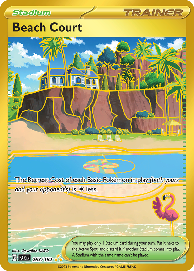 Beach Court 263/182 from Paradox Rift (PAR) - Hyper Rare English Pokémon TCG single card