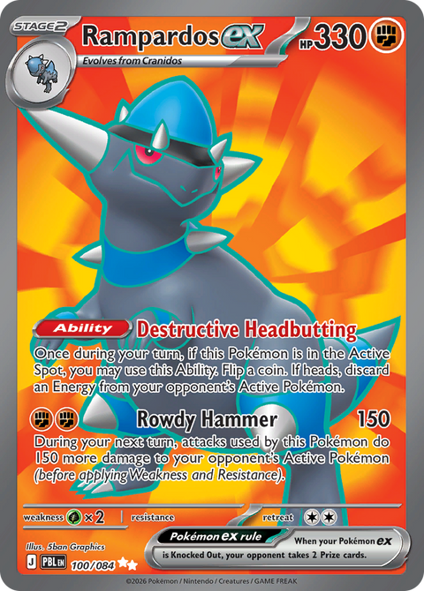 Rampardos ex (100/084) Pitch Black Ultra Rare – Pokémon TCG English