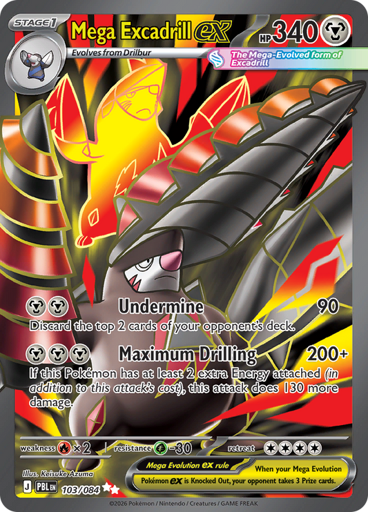 Mega Excadrill ex (103/084) Pitch Black Ultra Rare – Pokémon TCG English