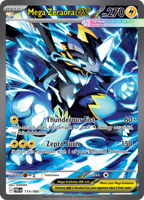 Mega Zeraora ex (114/084) Pitch Black Special Illustration Rare – Pokémon TCG English