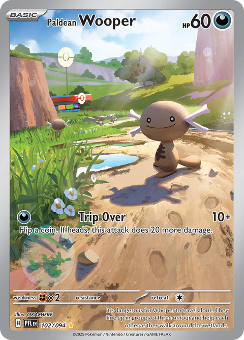 Paldean Wooper 102/094 from Phantasmal Flames (PFL) - Illustration Rare English Pokémon TCG single card