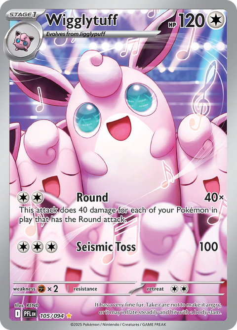 Wigglytuff 105/094 from Phantasmal Flames (PFL) - Illustration Rare English Pokémon TCG single card