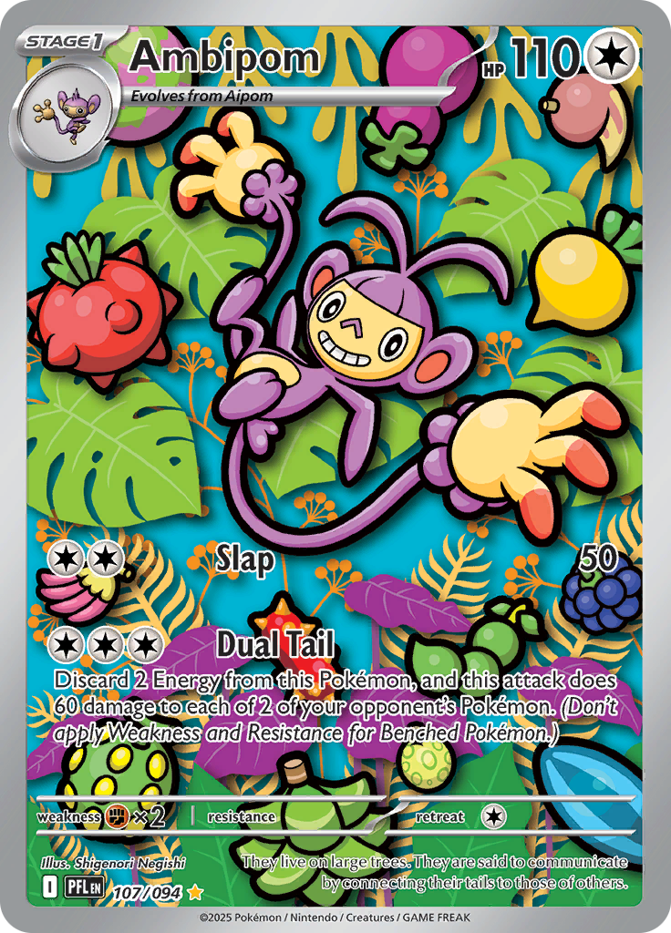 Ambipom 107/094 from Phantasmal Flames (PFL) - Illustration Rare English Pokémon TCG single card