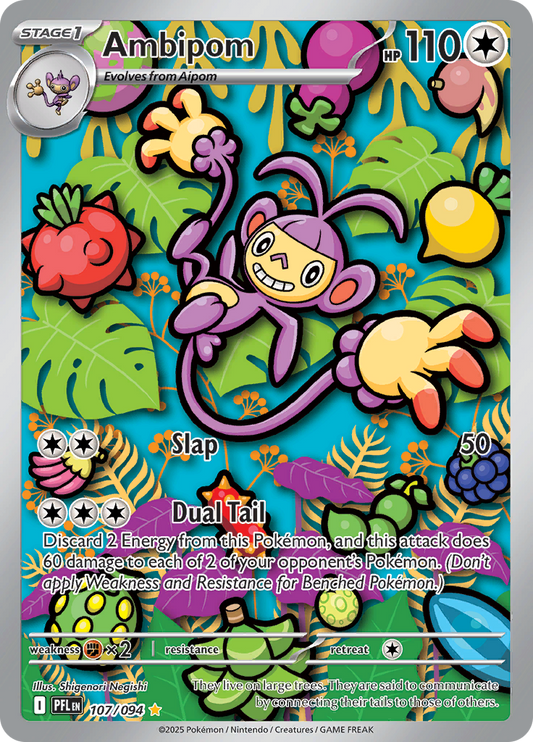 Ambipom 107/094 from Phantasmal Flames (PFL) - Illustration Rare English Pokémon TCG single card