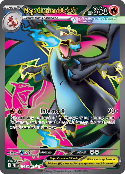 Mega Charizard X ex 109/094 from Phantasmal Flames (PFL) - Ultra Rare English Pokémon TCG single card