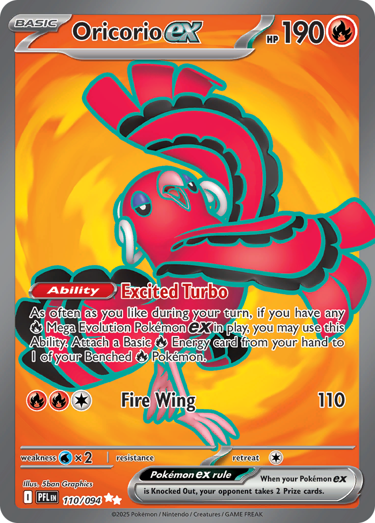 Oricorio ex 110/094 from Phantasmal Flames (PFL) - Ultra Rare English Pokémon TCG single card