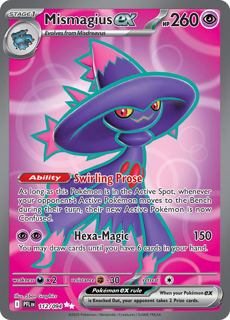 Mismagius ex 112/094 from Phantasmal Flames (PFL) - Ultra Rare English Pokémon TCG single card