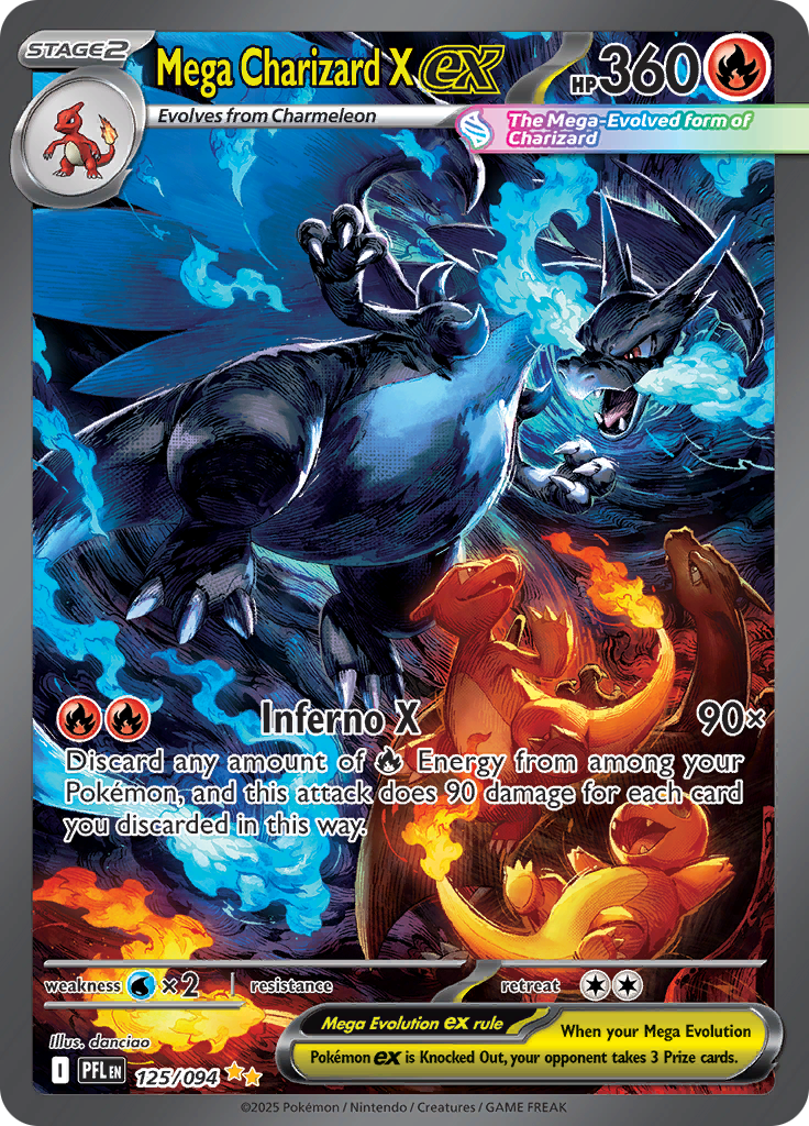 Mega Charizard X ex 125/094 from Phantasmal Flames (PFL) - Special Illustration Rare English Pokémon TCG single card