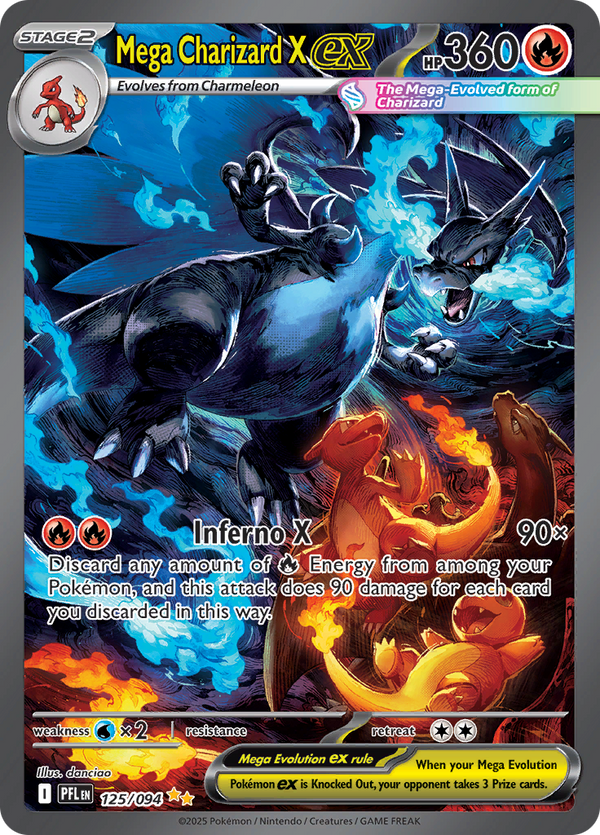 Mega Charizard X ex 125/094 from Phantasmal Flames (PFL) - Special Illustration Rare English Pokémon TCG single card