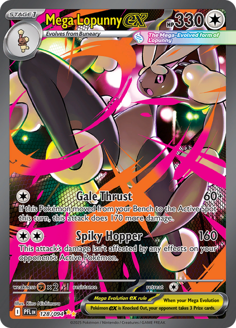 Mega Lopunny ex 128/094 from Phantasmal Flames (PFL) - Special Illustration Rare English Pokémon TCG single card