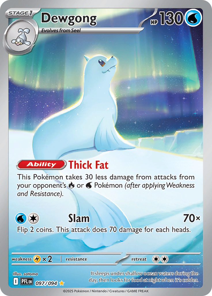 Dewgong 097/094 from Phantasmal Flames (PFL) - Illustration Rare English Pokémon TCG single card