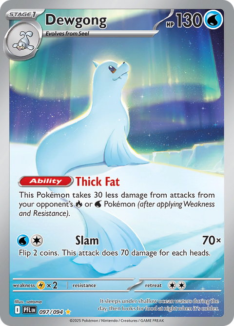 Dewgong 097/094 from Phantasmal Flames (PFL) - Illustration Rare English Pokémon TCG single card