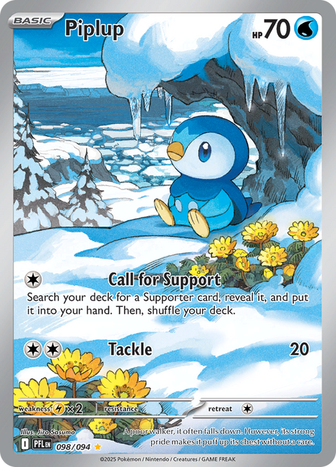 Piplup 098/094 from Phantasmal Flames (PFL) - Illustration Rare English Pokémon TCG single card