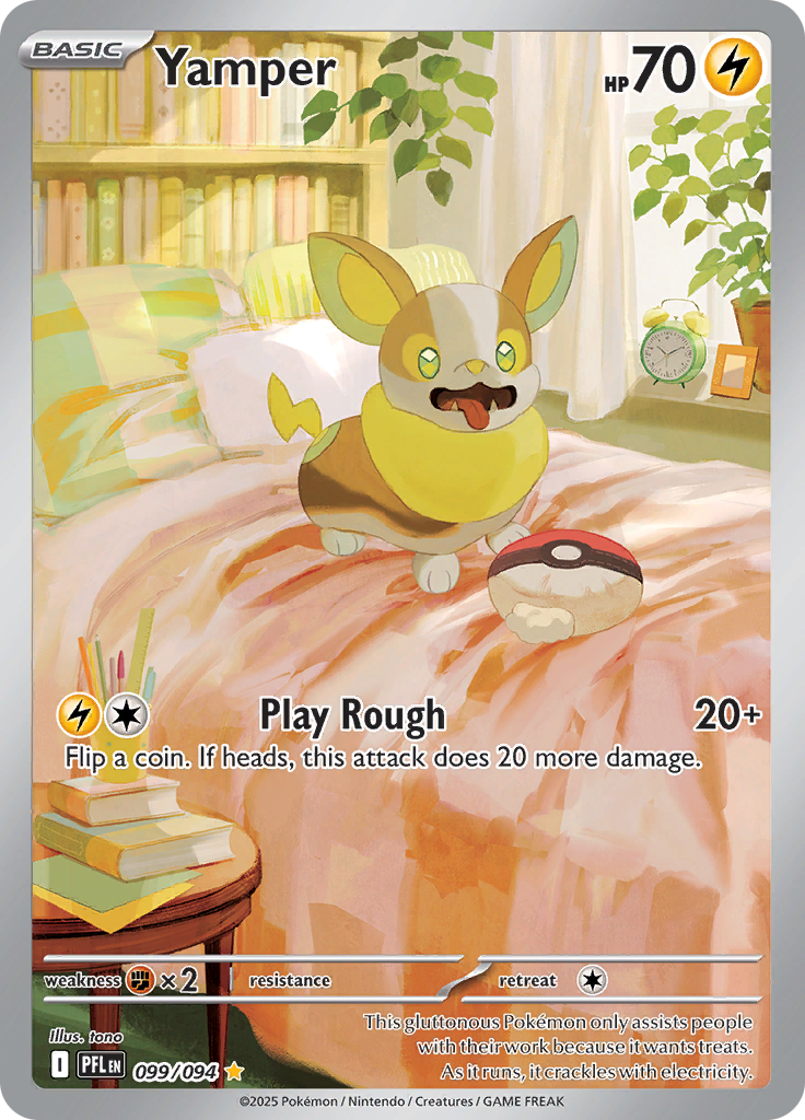 Yamper 099/094 from Phantasmal Flames (PFL) - Illustration Rare English Pokémon TCG single card