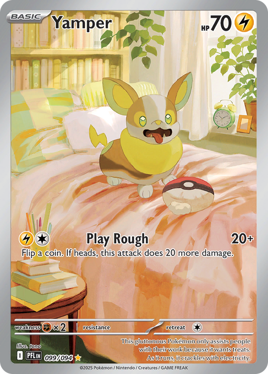 Yamper 099/094 from Phantasmal Flames (PFL) - Illustration Rare English Pokémon TCG single card