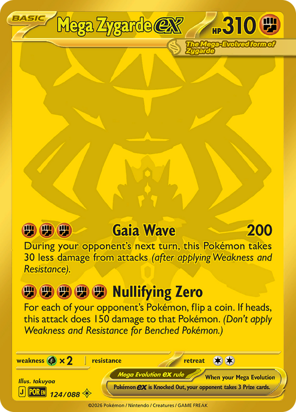 Mega Zygarde ex 124/088 from Perfect Order (POR) - Mega Hyper Rare English Pokémon TCG single card