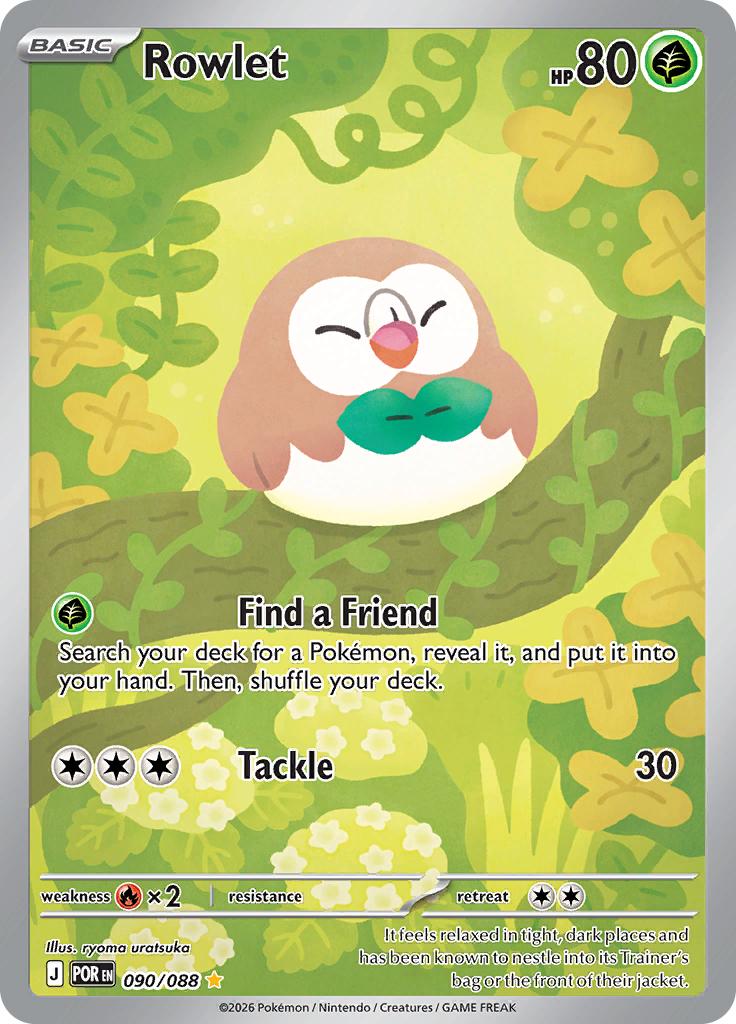 Rowlet 090/088 from Perfect Order (POR) - Illustration Rare English Pokémon TCG single card