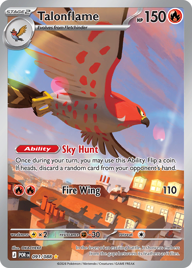 Talonflame 091/088 from Perfect Order (POR) - Illustration Rare English Pokémon TCG single card