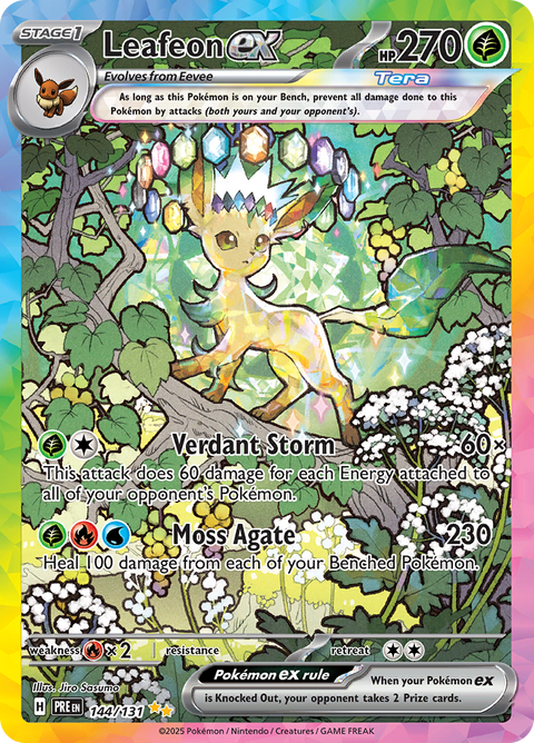 Leafeon ex 144/131 from Prismatic Evolutions (PRE) - Special Illustration Rare English Pokémon TCG single card